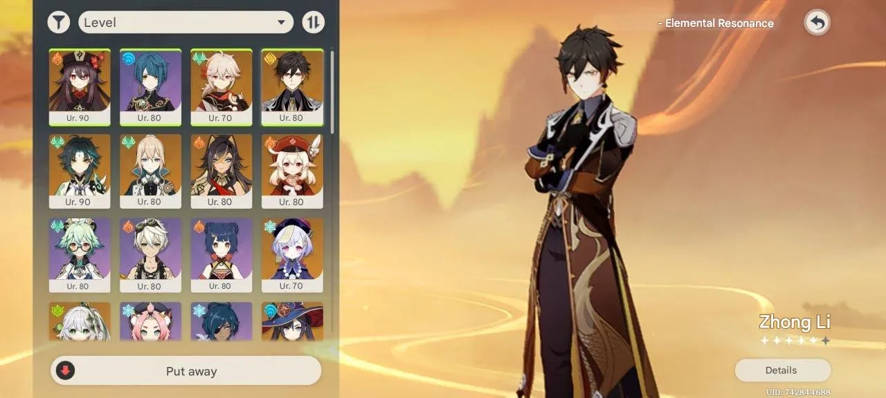 GI1403 57 Adventure Rank | World Level 8|  Hu Tao, Kazuha, Xiao, Zhongli, Klee, Nahida 